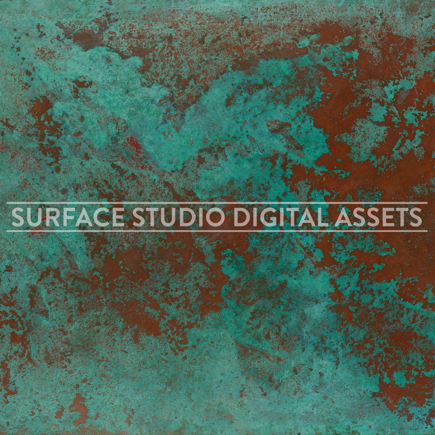 Verdigris Copper Metal Surface photographed directly from above.