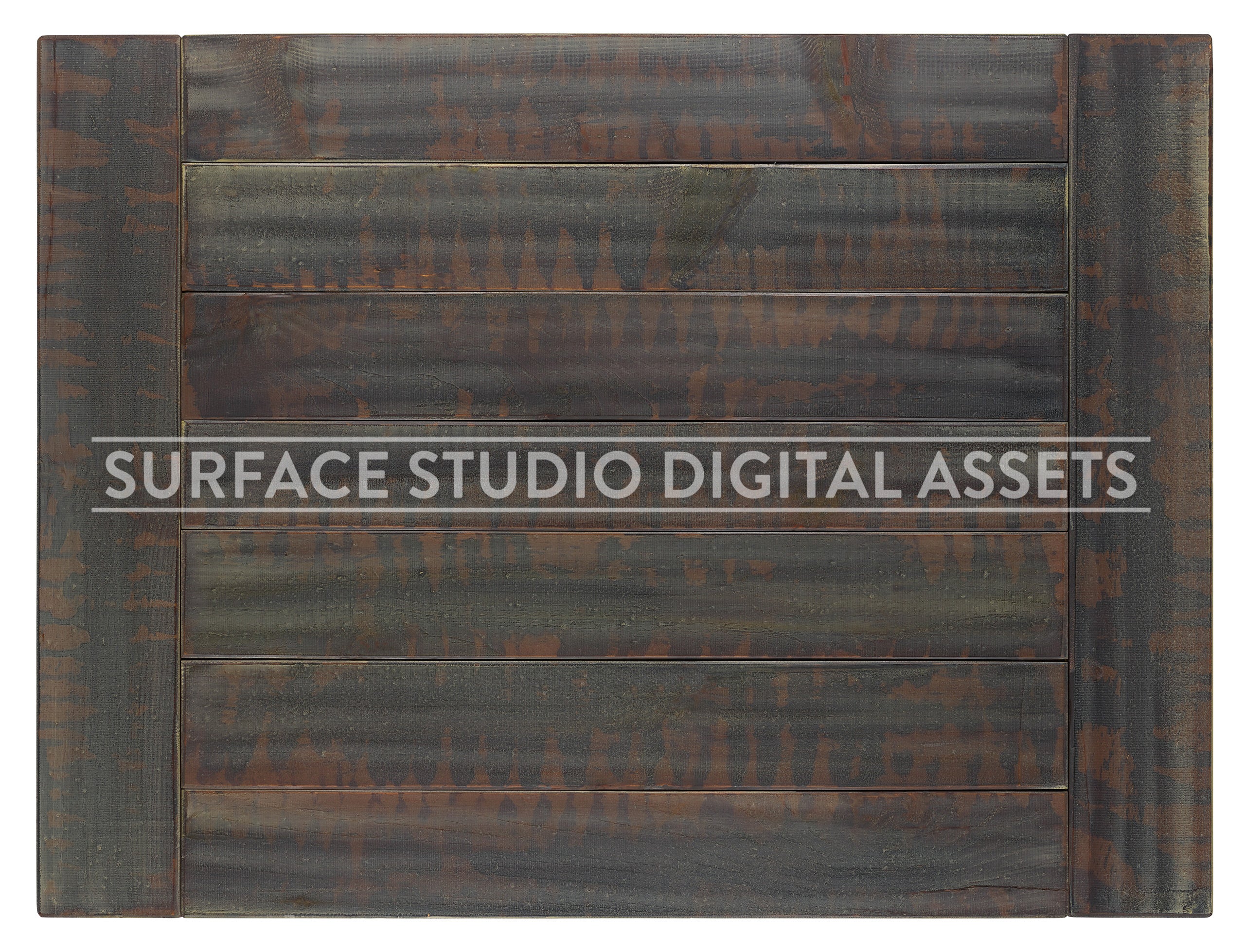 Weathered Brown Grey Pine Wood Planked Surface photographed directly from above including edges.